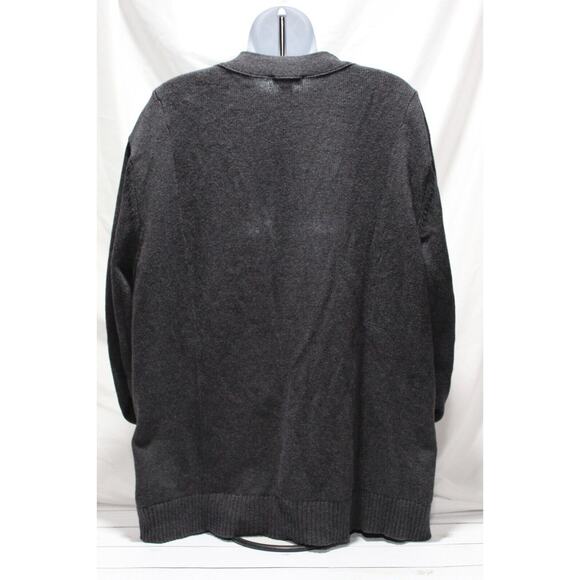 J Jill Women's LP Charcoal Gray Knit Button-up Cardigan Pockets LS Wool Blend - Picture 2 of 14